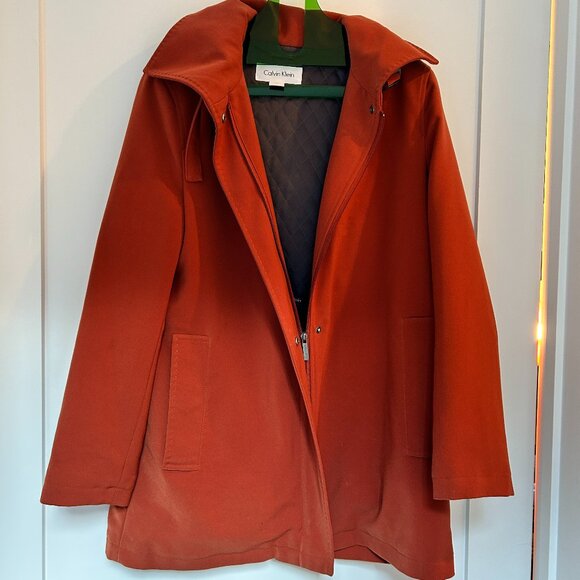 Calvin Klein Hooded Zip-Up Heavy Winter Coat Sz: Small - Picture 2 of 5